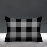 Autumn Plaid Striped Reversible Indoor/Outdoor Rectangular Pillow