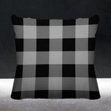 Autumn Plaid Striped Reversible Indoor/Outdoor Square Pillow