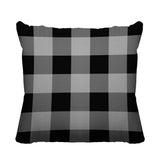 Autumn Plaid Striped Reversible Indoor/Outdoor Square Pillow