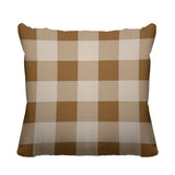 Autumn Plaid Striped Reversible Indoor/Outdoor Square Pillow