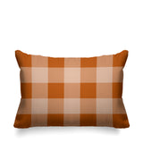 Autumn Plaid Striped Reversible Indoor/Outdoor Rectangular Pillow