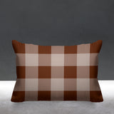 Autumn Plaid Striped Reversible Indoor/Outdoor Rectangular Pillow