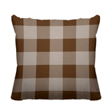 Autumn Plaid Striped Reversible Indoor/Outdoor Square Pillow