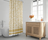 Ava Shower Curtain in Mustard and White