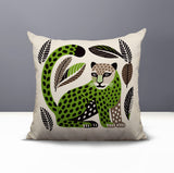 Ayra Leopard Reversible Indoor/Outdoor Square Pillow in Chartreuse - Size 20x20