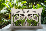 Ayra Leopard Reversible Indoor/Outdoor Lumbar Pillow in Chartreuse - Size 25x18