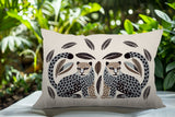 Ayra Leopard Reversible Indoor/Outdoor Lumbar Pillow in Gray - Size 25x18