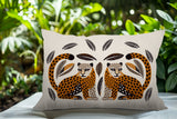 Ayra Leopard Reversible Indoor/Outdoor Lumbar Pillow in Orange - Size 25x18