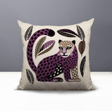 Ayra Leopard Reversible Indoor/Outdoor Square Pillow in Purple - Size 20x20