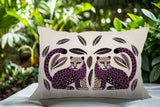 Ayra Leopard Reversible Indoor/Outdoor Lumbar Pillow in Purple - Size 25x18