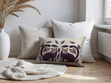Ayra Leopard Reversible Indoor/Outdoor Lumbar Pillow in Purple - Size 25x18