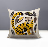 Ayra Leopard Reversible Indoor/Outdoor Square Pillow in Yellow - Size 20x20