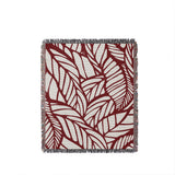 Caro Floral Cotton Throw Blanket in Red, full view
