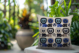 Bako Lion Reversible Indoor/Outdoor Square Pillow in Navy Blue - Size 20x20
