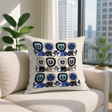 Bako Lion Reversible Indoor/Outdoor Square Pillow in Navy Blue - Size 20x20