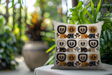 Bako Lion Reversible Indoor/Outdoor Square Pillow in Orange - Size 20x20