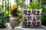 Bako Lion Reversible Indoor/Outdoor Square Pillow in Purple - Size 20x20