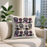 Bako Lion Reversible Indoor/Outdoor Square Pillow in Purple - Size 20x20