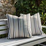 Barker Stripe 2 Sets Indoor/Outdoor Reversible Square Pillow