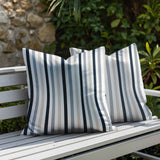Barker Stripe 2 Sets Indoor/Outdoor Reversible Square Pillow