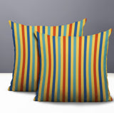 Barker Stripe 2 Sets Indoor/Outdoor Reversible Square Pillow