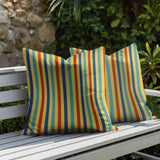 Barker Stripe 2 Sets Indoor/Outdoor Reversible Square Pillow