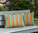 Barker Stripe 2 Sets Indoor/Outdoor Reversible Rectangular Pillow
