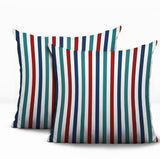 Barker Stripe 2 Sets Indoor/Outdoor Reversible Square Pillow