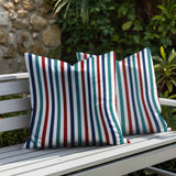 Barker Stripe 2 Sets Indoor/Outdoor Reversible Square Pillow