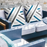 Bass Geometric Reversible Indoor/Outdoor Square Pillow