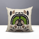 Baty Turkey Reversible Indoor/Outdoor Square Pillow in Chartreuse - Size 20x20