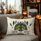 Baty Turkey Reversible Indoor/Outdoor Rectangular Pillow in Chartreuse - Size 25x18