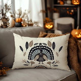 Baty Turkey Reversible Indoor/Outdoor Rectangular Pillow in Gray - Size 25x18