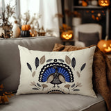 Baty Turkey Reversible Indoor/Outdoor Rectangular Pillow in Navy Blue - Size 25x18