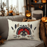 Baty Turkey Reversible Indoor/Outdoor Rectangular Pillow in Red - Size 25x18
