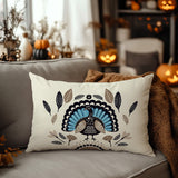 Baty Turkey Reversible Indoor/Outdoor Rectangular Pillow in Turquoise - Size 25x18