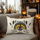 Baty Turkey Reversible Indoor/Outdoor Rectangular Pillow in Yellow - Size 25x18
