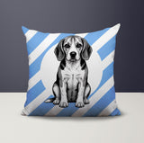Beagle Dog  Indoor/Outdoor Reversible Square Pillow