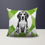 Beagle Dog  Indoor/Outdoor Reversible Square Pillow