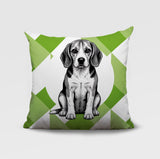 Beagle Dog  Indoor/Outdoor Reversible Square Pillow