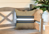 Beau Striped Reversible Indoor/Outdoor Square Pillow