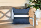 Beau Striped Reversible Indoor/Outdoor Square Pillow