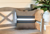Beau Striped Reversible Indoor/Outdoor Square Pillow