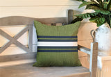 Beau Striped Reversible Indoor/Outdoor Square Pillow