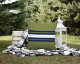 Beau Striped Reversible Indoor/Outdoor Square Pillow