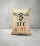 Bee Kind Faux Linen Lumber Pillow