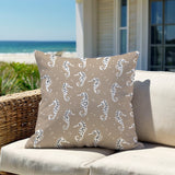 Barnon Seahorse Square Indoor/Outdoor Throw Pillow