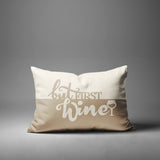Stevenson But First Lumbar Indoor/Outdoor Throw Pillow