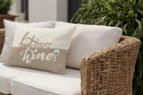 Stevenson But First Lumbar Indoor/Outdoor Throw Pillow