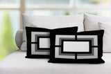 Benzo Geometric Reversible Indoor/Outdoor Rectangular Pillow